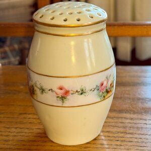 ANTIQUE Hand Painted PORCELAIN MUFFINEER/SUGAR SHAKER Signed Clarke EUC
